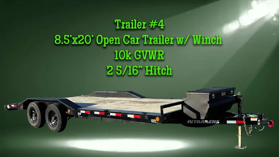 #4 PJ 20' B5 10K (Car) rental from No Bull Trailer Rentals, LLC