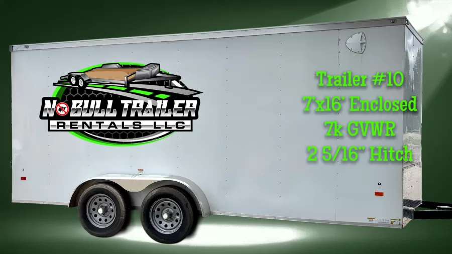 #10 Haul-About Cargo 7x16 7k (Enclosed) rental from No Bull Trailer Rentals, LLC